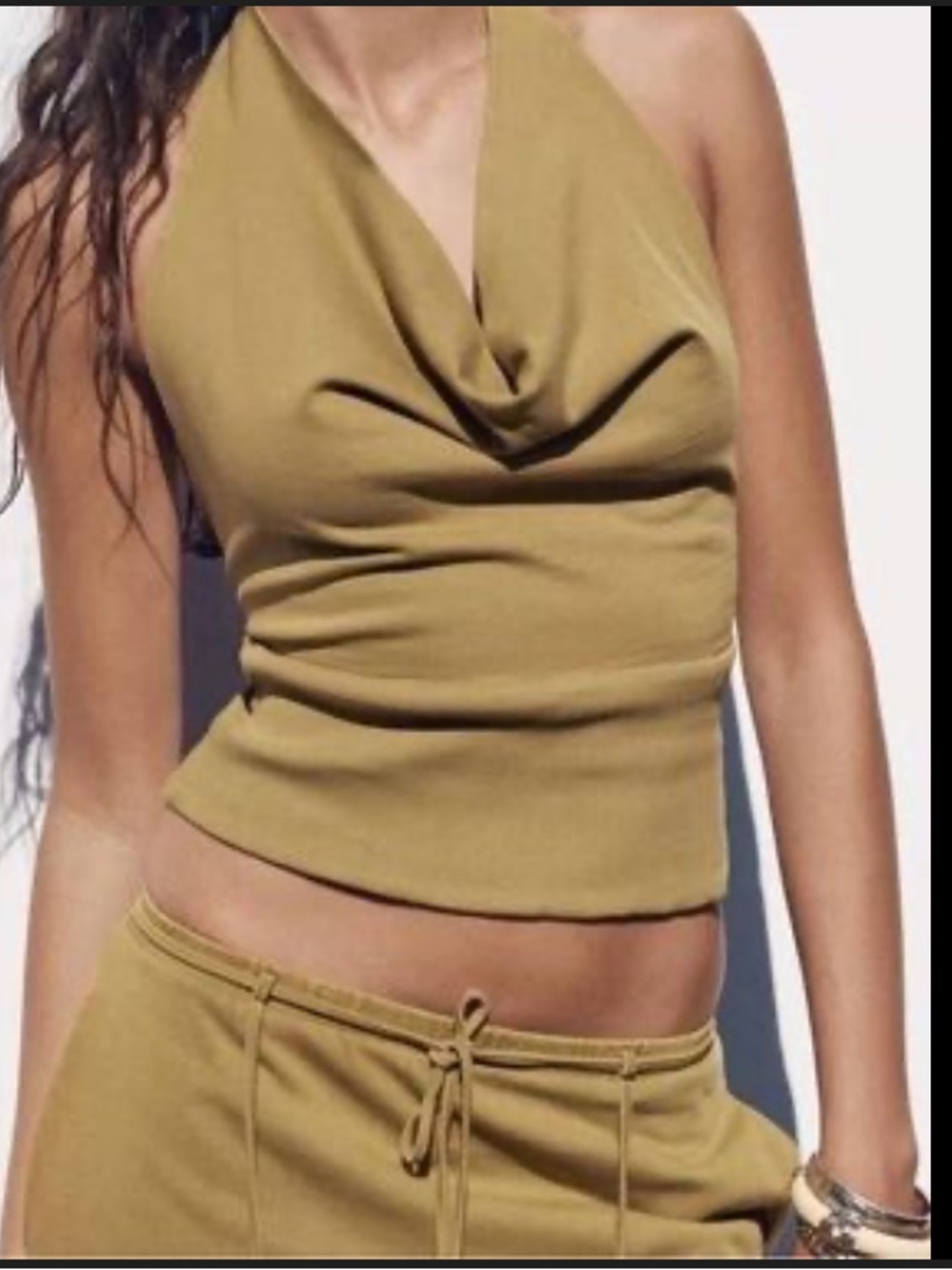 Zara Halter Cowl Neck Tank